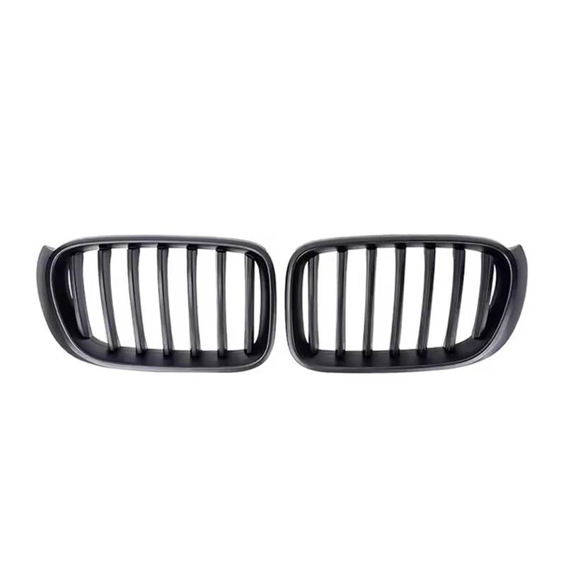 Front Kühlergrille Chrom-Diamonds-Stil Frontstoßstangengitter Für X3 F25 X4 F26 2014–2018 Carbonfaser-Look Doppellinien-Stil Renngrill(Single-Matte Black) von Wjwftcmk