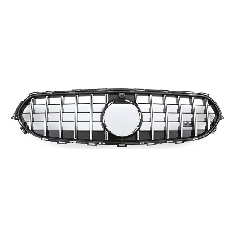 Front Kühlergrille Frontgrill Für Benz E-Klasse W213 2021–2022 GT-Stil Silber Auto Oberer Stoßfänger Kapuzennetz Renngrillgitter Mit Kamera Loch von Wjwftcmk