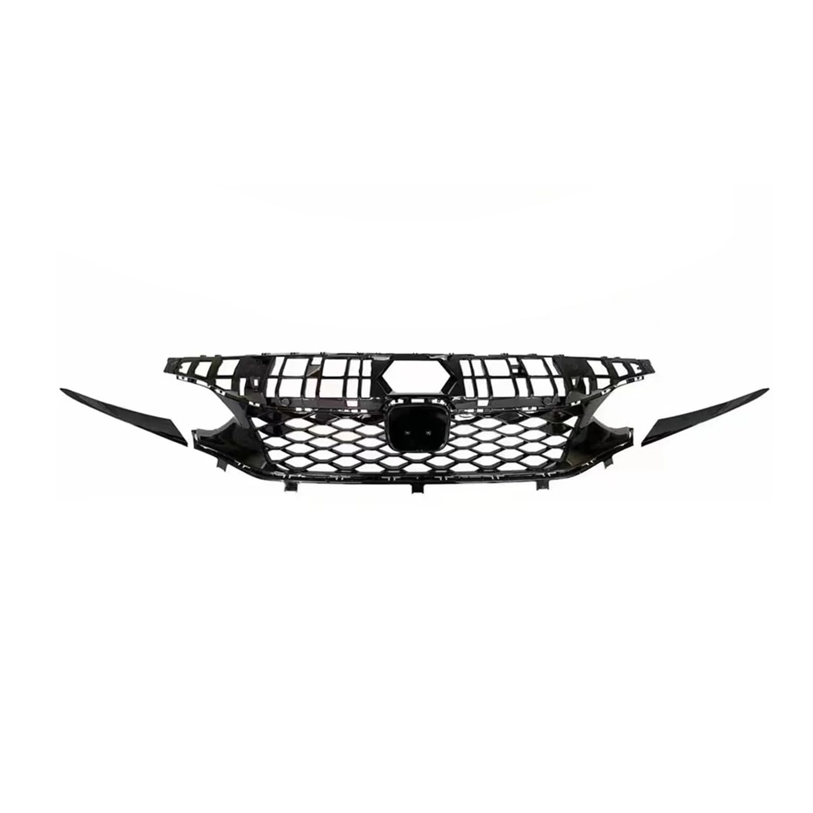 Front Kühlergrille Frontgrill Renngrill Mesh-Gitter Oberer Stoßfänger Verkleidung Der Motorhaubenabdeckung Für Typ R-Stil Nur Für Civic 11th Hatchback 2022 2023 2024(Without Sensor Hole) von Wjwftcmk