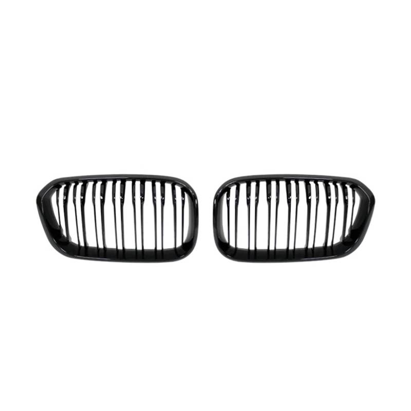 Front Kühlergrille Für 1er F20 F21 Für LCI 120i 2016 2017 Doppellamellen-Ersatzgrill Auto-Frontstoßstangengitter Nieren-Renngrill(Double Line Black) von Wjwftcmk