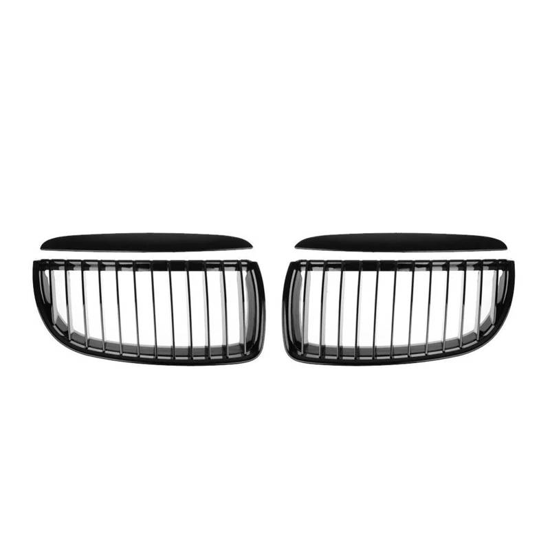 Front Kühlergrille Für 3er E90 E91 2005–2008 Mattschwarz Doppellinienstil Obere Gitter Diamanten-Stil Doppellatte Renngitter(Single-Glossy Black) von Wjwftcmk