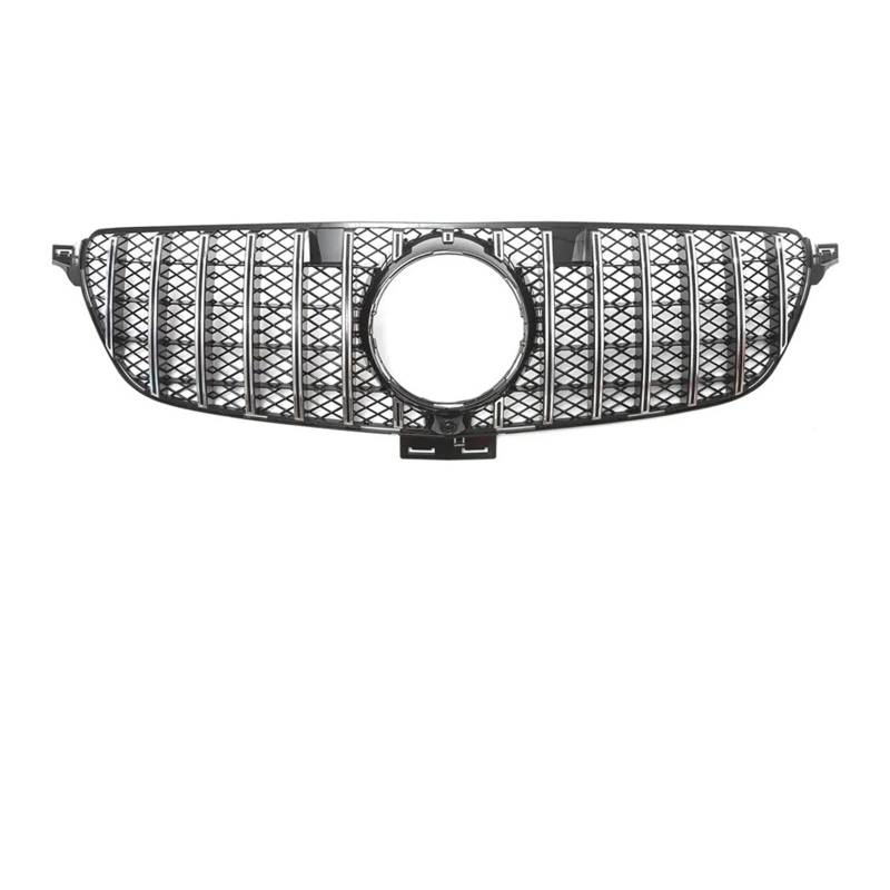 Front Kühlergrille Für Benz Für GLE W166 GLE350 GLE400 GLE450 GLE500 2016-2019 Frontgrill Aus Chrom Mit Schwarzen Diamanten Oberer Grill(Style C) von Wjwftcmk