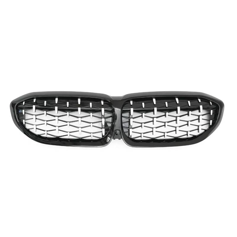 Front Kühlergrille Für G20 3er-Reihe G20 G21 G28 2019–2022 Frontstoßstangen-Motorhauben-Nierengrill Renngitter-Ersatz Black Diamond Meteor Style(Diamond-Chrome Black) von Wjwftcmk