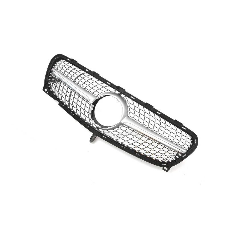 Front Kühlergrille Glänzend Schwarz Für GTR-Stil Frontgrill Diamanten Stil Oberer Kühlergrill Für Benz Für GLA-Klasse X156 GLA200 GLA250 17-19(Style D) von Wjwftcmk