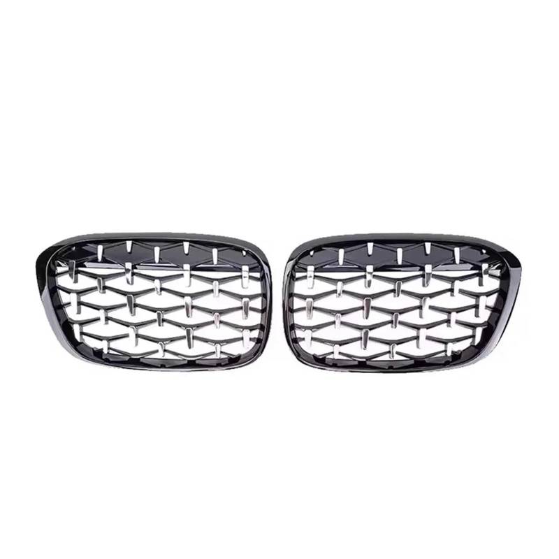 Front Kühlergrille Glänzend Schwarze Diamanten-Stil Frontstoßstangen-Nierengitter Für X1 F48 F49 2016–2019 Obere Renngitter(Diamond-Chrome Black) von Wjwftcmk