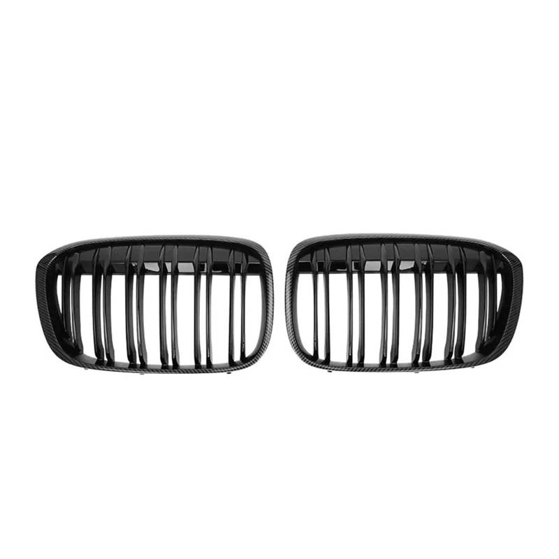 Front Kühlergrille Glänzend Schwarze Diamanten-Stil Frontstoßstangen-Nierengitter Für X1 F48 F49 2016–2019 Obere Renngitter(Double-Carbon Look) von Wjwftcmk