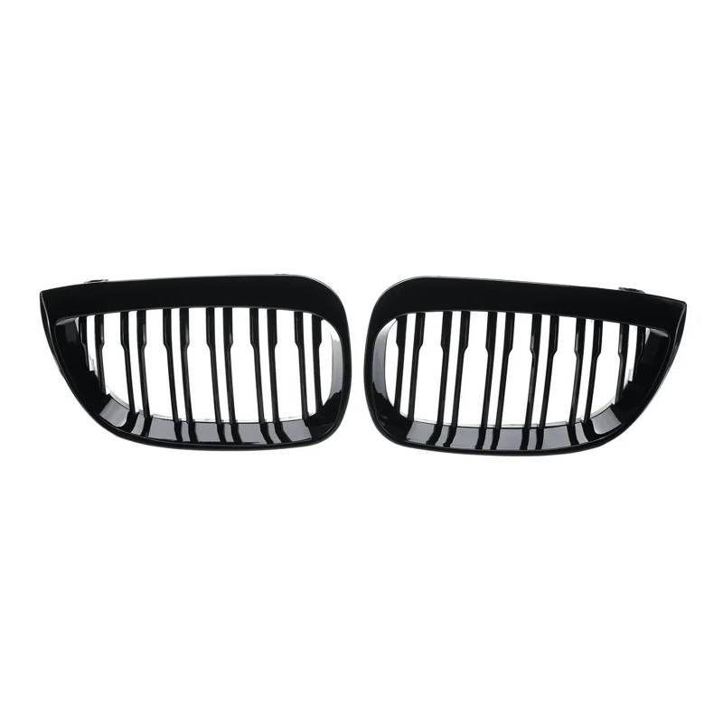 Front Kühlergrille Glänzend Schwarzer Nierengrill Für Die Vorderachse Mit Doppellamellen-Renngrill Für 1er E81 E87 Vor-Facelift 5-Türer 2004 2005 2006 2007 von Wjwftcmk