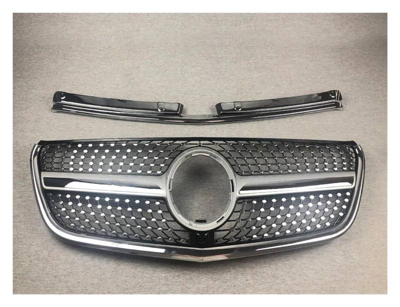 Front Kühlergrille Modifiziertes Bodykit Facelift-Frontgrill Renngrill Haubennetz Ersatz Für Benz Für Vito W447 2015 2016 2017 2015-2023(2015-2019 DM Silvery) von Wjwftcmk