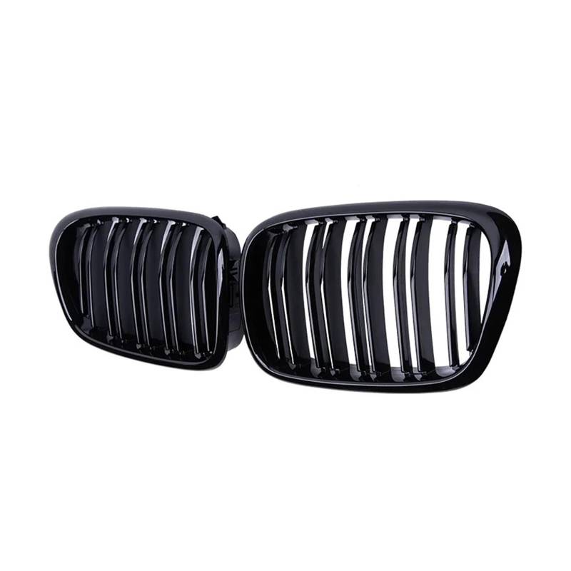 Front Kühlergrille Schwarz Glänzend Auto Frontstoßstange Haube Nieren Racing Grill Dual Lamellengitter Für E39 5er 525 528 99-03 Zubehör von Wjwftcmk