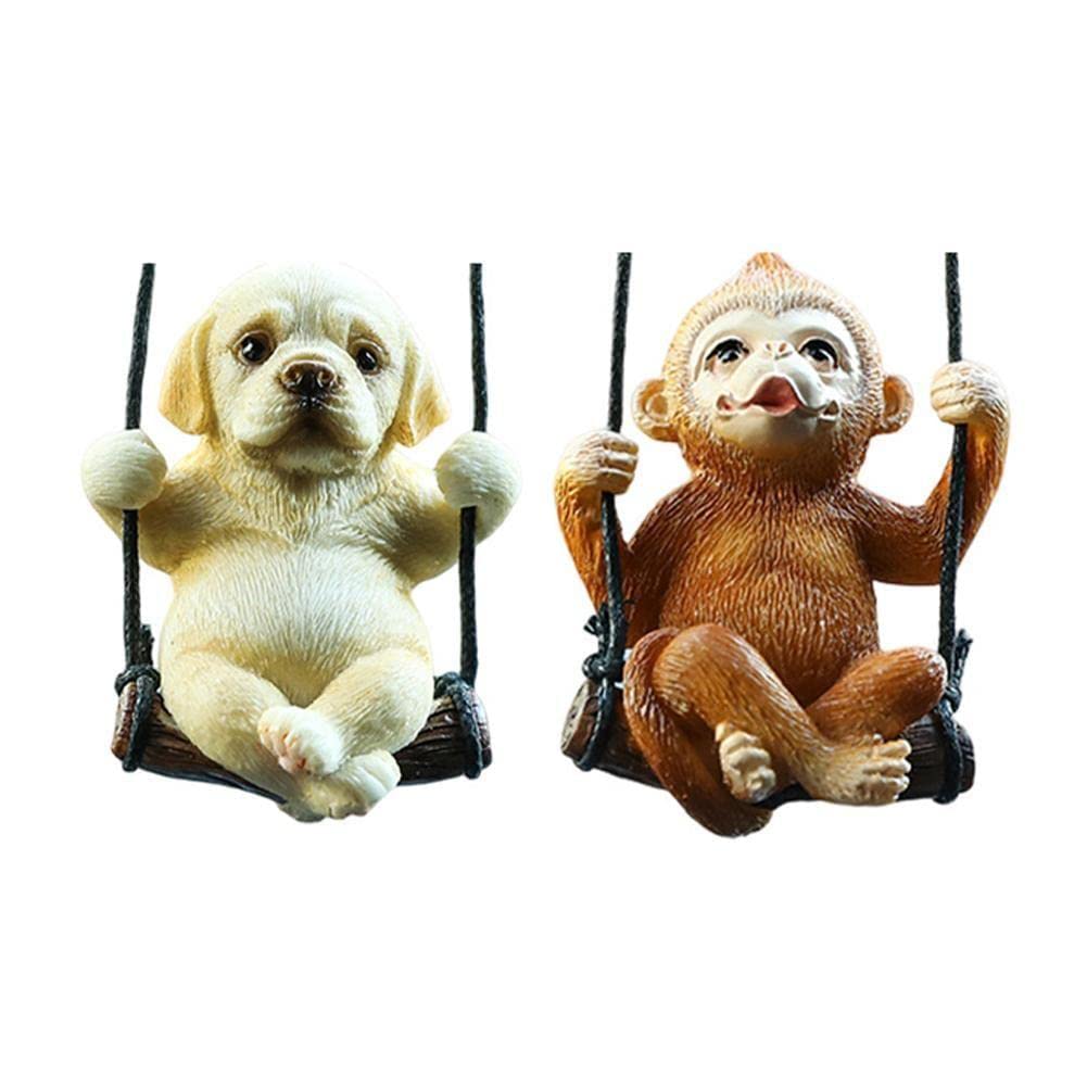 Auto Nette Hund Hängende Swinging Affe Anhänger Auto Innen Spiegel Dekoration Styling L4N3 Dangle Trim Hinten Zubehör von Wmool
