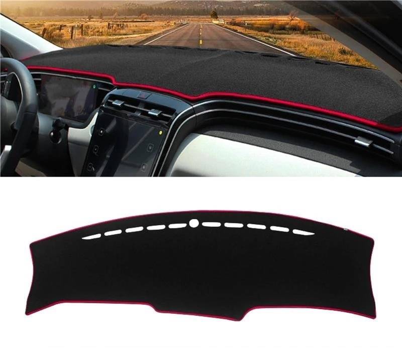 Armaturenbrettabdeckung Für Hyundai Für Tucson NX4 2021 2022 2023 2024 Auto-Armaturenbrett-Abdeckungsmatten Vermeiden Sie Lichtpads Sonnenschutzteppiche(A Red Side LHD) von Wnfmjqe