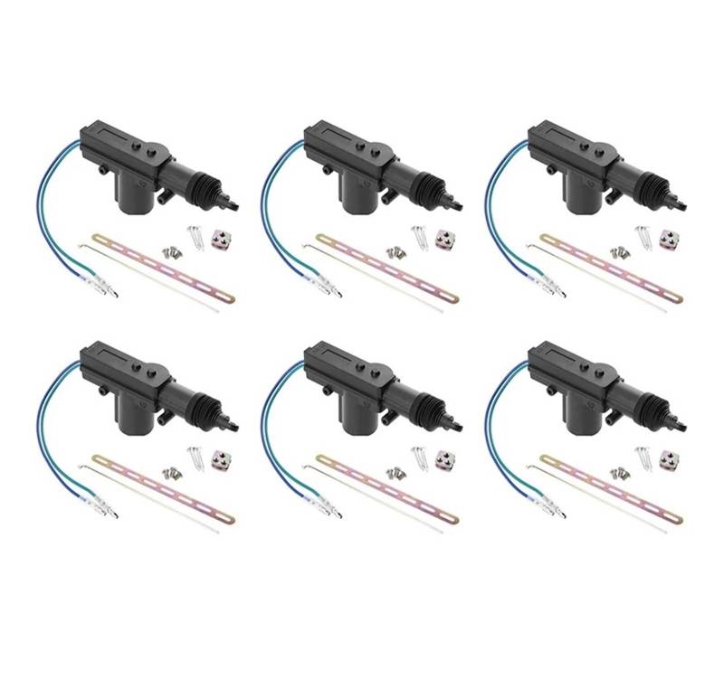 Elektrische Side Glasregler Fensterheber 2-10set 12V Power Locking System Einzel Pistole Typ Kit Universal Auto Elektrische Fernbedienung Zentrale Türschloss Antrieb Auto Heavy-Duty(2Wire 6set) von Wnfmjqe