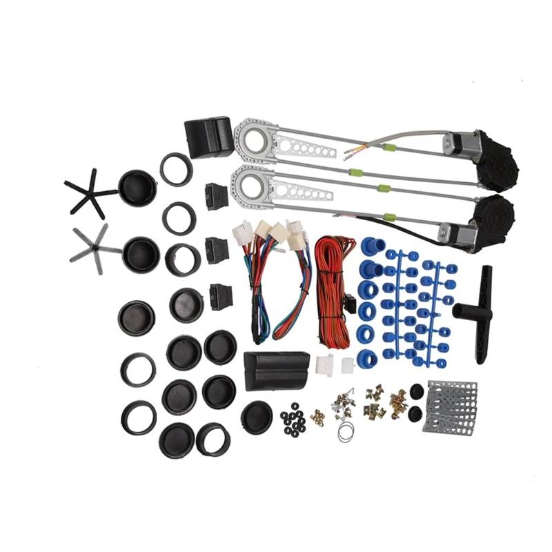 Elektrische Side Glasregler Fensterheber 2 Tür Elektrische Power Fensterheber Regler Conversion Kit + 2 Schalter 12V Universal von Wnfmjqe