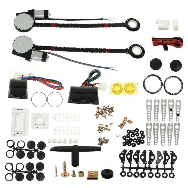 Elektrische Side Glasregler Fensterheber Universal Für 2 Tür Pickup Trucks Vans SUVs 12V Power Fensterheber Regler Conversion Kit Mit Power Harness von Wnfmjqe