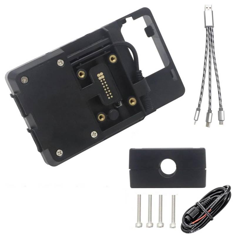 Für 390 790 890 ADV Abenteuer Rally 2017-2021 Motorrad Acryl Rally Windschutzscheibe Windschutz Drahtlose Ladegerät Navigation Halterung Handyhalterung Motorrad(USB Charging) von Wnfmjqe