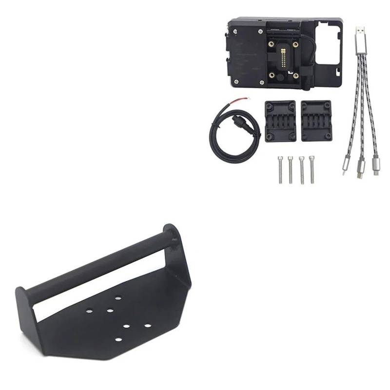 Für 390 790 890 ADV Abenteuer Rally 2017-2021 Motorrad Acryl Rally Windschutzscheibe Windschutz Drahtlose Ladegerät Navigation Halterung Handyhalterung Motorrad(USB and Bracket) von Wnfmjqe