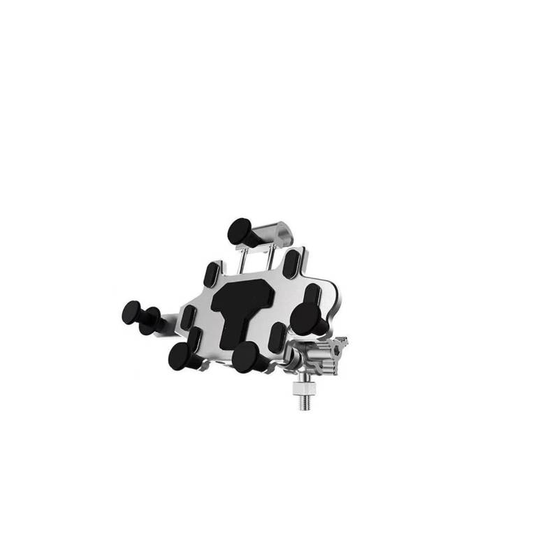 Für Motorrad Fahrrad 2024 Verbesserte Legierung Dreh Einstellung Handy Navigation BracketShock-Absorbieren Telefon Halter Handyhalterung Motorrad(H98 Silvery) von Wnfmjqe