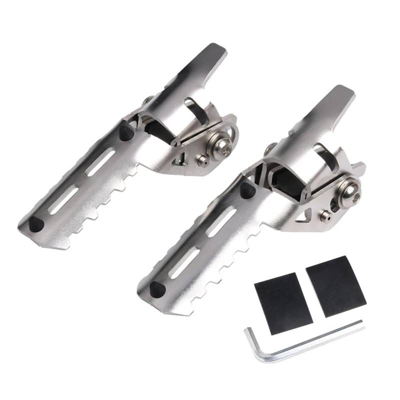 Motorradzubehör Seitentasche Telefon-Navigationshalterung Crash Block Lenker Riser Kissenbezug Für Loncin Für VOGE 300 Rally GY Handyhalterung Motorrad(Silver(Footpeg)) von Wnfmjqe