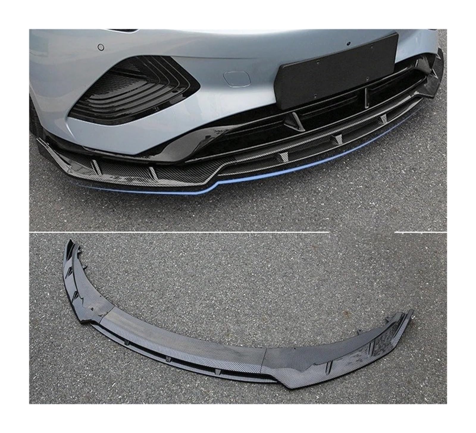 Stoßstange vorne Für BYD Seal EV 2022 2023 2024 Bodykit Front Stoßstange Splitter Lippe Kinn Spoiler Diffusor Schutz Auto Schwarz Carbon Außen Zubehör Autoteile Frontspoiler(Carbon Look) von Wnfmjqe
