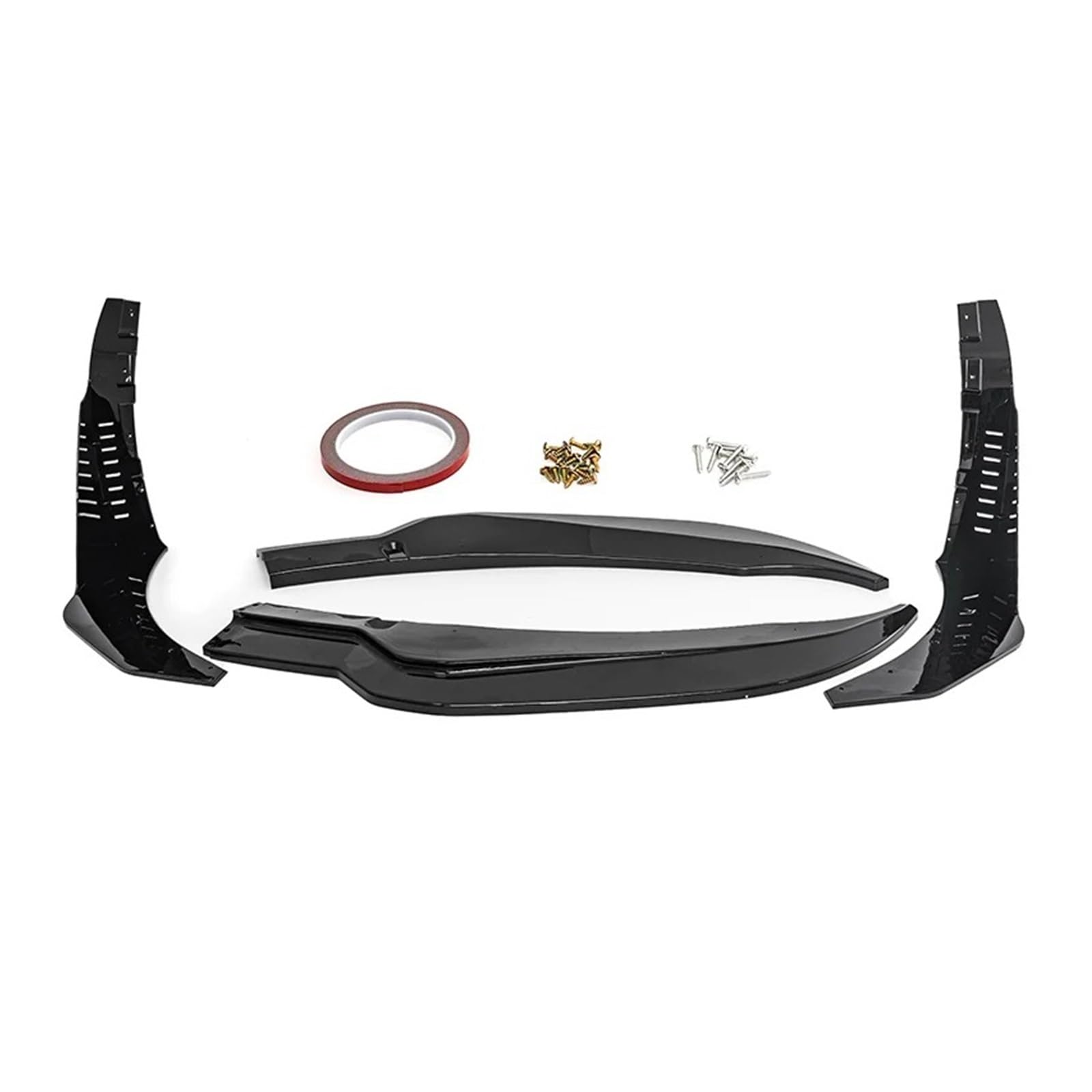 Stoßstange vorne Für Corvette C7 Z06 2014 2015 2016 2017 2018 2019 Frontlippe Splitter + Seitenflügel Schwarz Glänzend/Kohlefaser Schwarz Autozubehör Autoteile Frontspoiler(Gloss Black) von Wnfmjqe