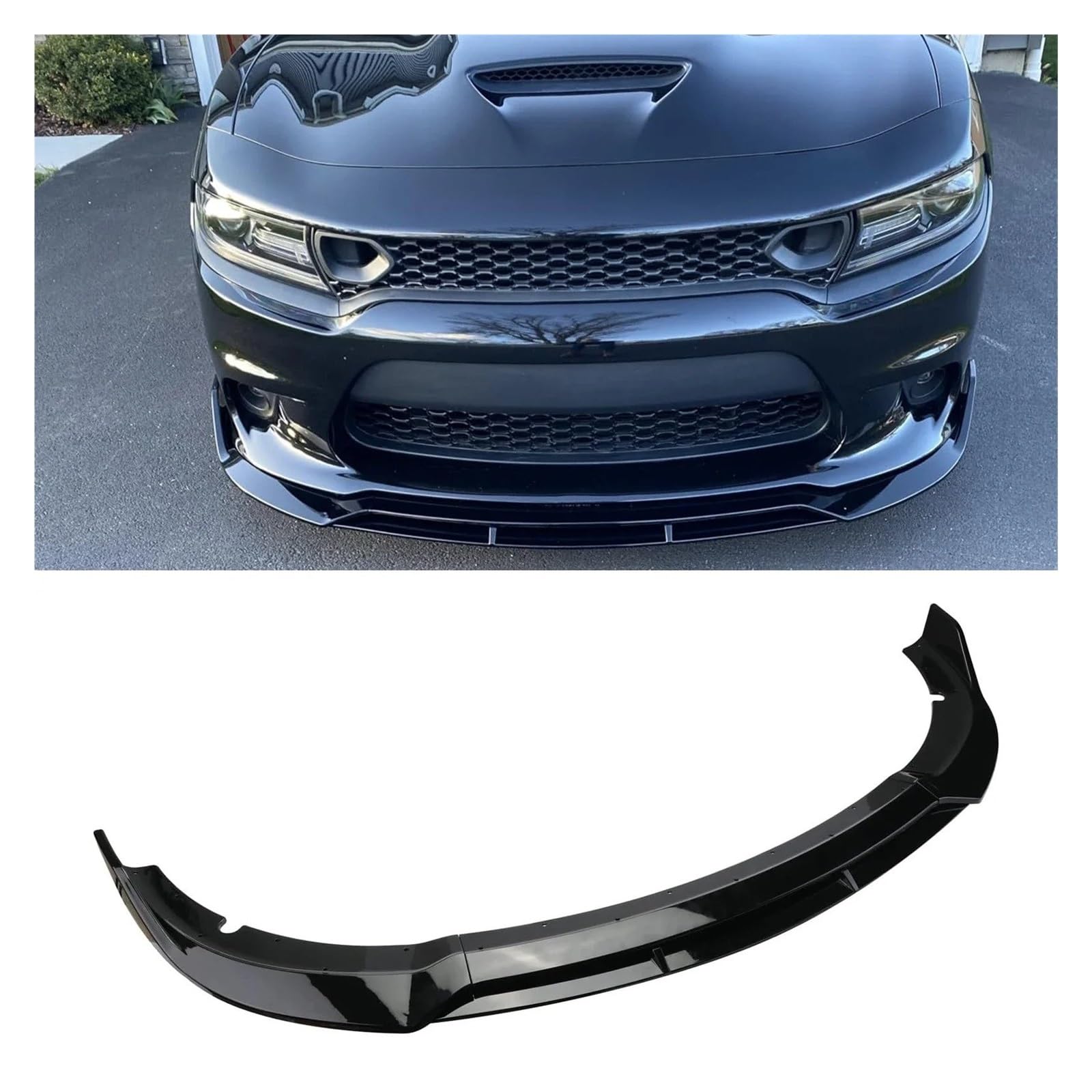 Stoßstange vorne Für Dodge Für Charger 2015-2022 2023 SRT-Style Carbonfaser-Look Glänzend Schwarz 4-teiliges Air Chin Bodykit Frontstoßstangenlippe Splitter Spoiler Autoteile Frontspoiler(Kohlefaser Stoßstange vorne Für Dodge Für Charger 2015-2022 2023 SRT-Style Carbonfaser-Look Glänzend Schwarz 4-teiliges Air Chin Bodykit Frontstoßstangenlippe Splitter Spoiler Autoteile Frontspoiler(Kohlefaser von Wnfmjqe