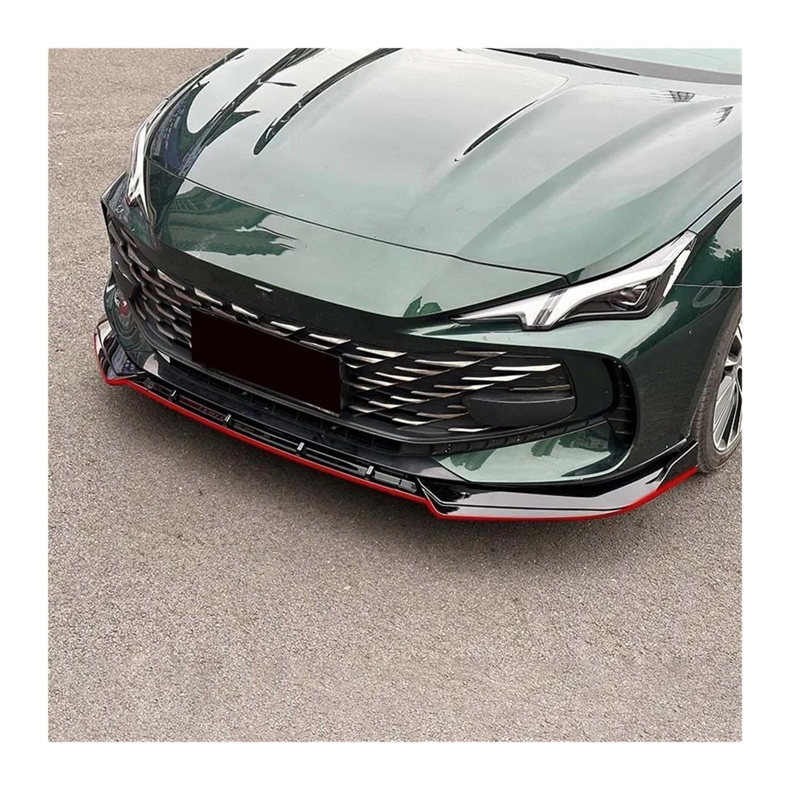 Stoßstange vorne Für MG 2023-2024 MG7 Frontstoßstange Lip Separator ABS Material DREI Abschnitte Schutz Spoiler Auto Teile Autoteile Frontspoiler(Black and red) von Wnfmjqe