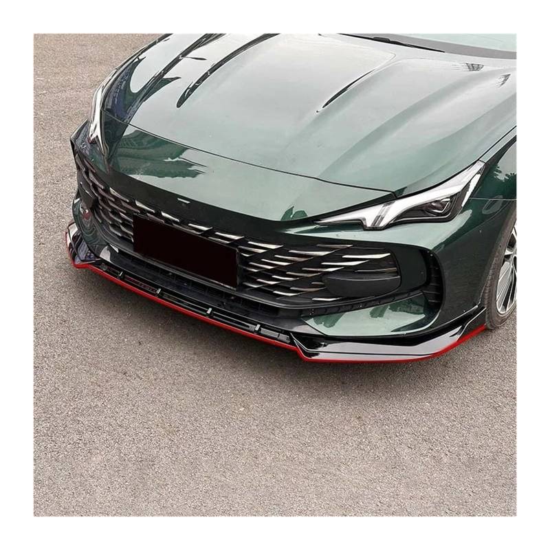 Stoßstange vorne Für MG 2023-2024 MG7 Frontstoßstange Lip Separator ABS Material DREI Abschnitte Schutz Spoiler Auto Teile Autoteile Frontspoiler(Black and red) von Wnfmjqe