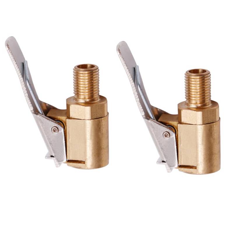 Woetwoat Autoventil Hebelstecker Air Chuck,Messing neu Reifenfüllnippel Ventilaufsatz Momentstecker Hebelstecker Auto Druckluft Ventilstecker für alle Reifenventile (Thread 8mm 2pcs) von Woetwoat