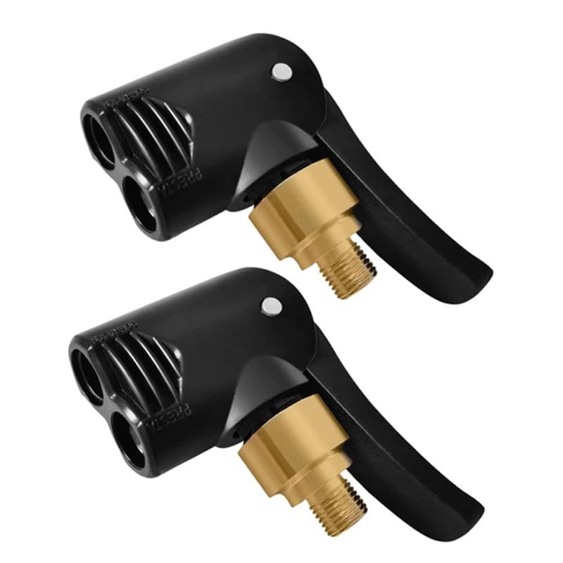 Autoventil Hebelstecker Autoventil Adapter,Auto Reifen Air Chuck Autoventil Hebelstecker Reifenventil Reifenluftfutter Luftpumpen Clip Gewindedüsen Ventil Anschluss Adapter (2 pcs, Non deflatable) von Woetwoat