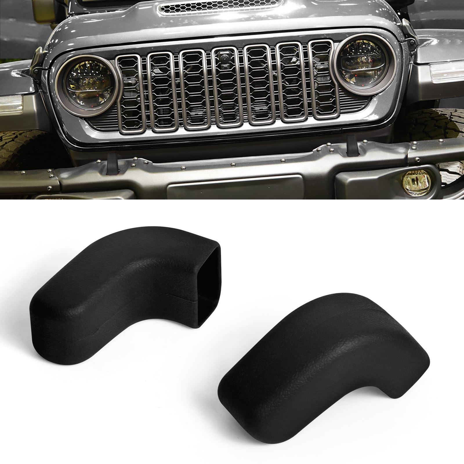 Wogomz Abschlepphaken-Abdeckungen für Stoßstange, Abschlepphakenschutz, kompatibel mit Wrangler JK JL & Gladiator TJ 2007–2024, Abschlepphaken-Gummiabdeckung, Außenzubehör, 2 Stück Wogomz Abschlepphaken-Abdeckungen für Stoßstange, Abschlepphakenschutz, kompatibel mit Wrangler JK JL & Gladiator TJ 2007–2024, Abschlepphaken-Gummiabdeckung, Außenzubehör, 2 Stück von Wogomz