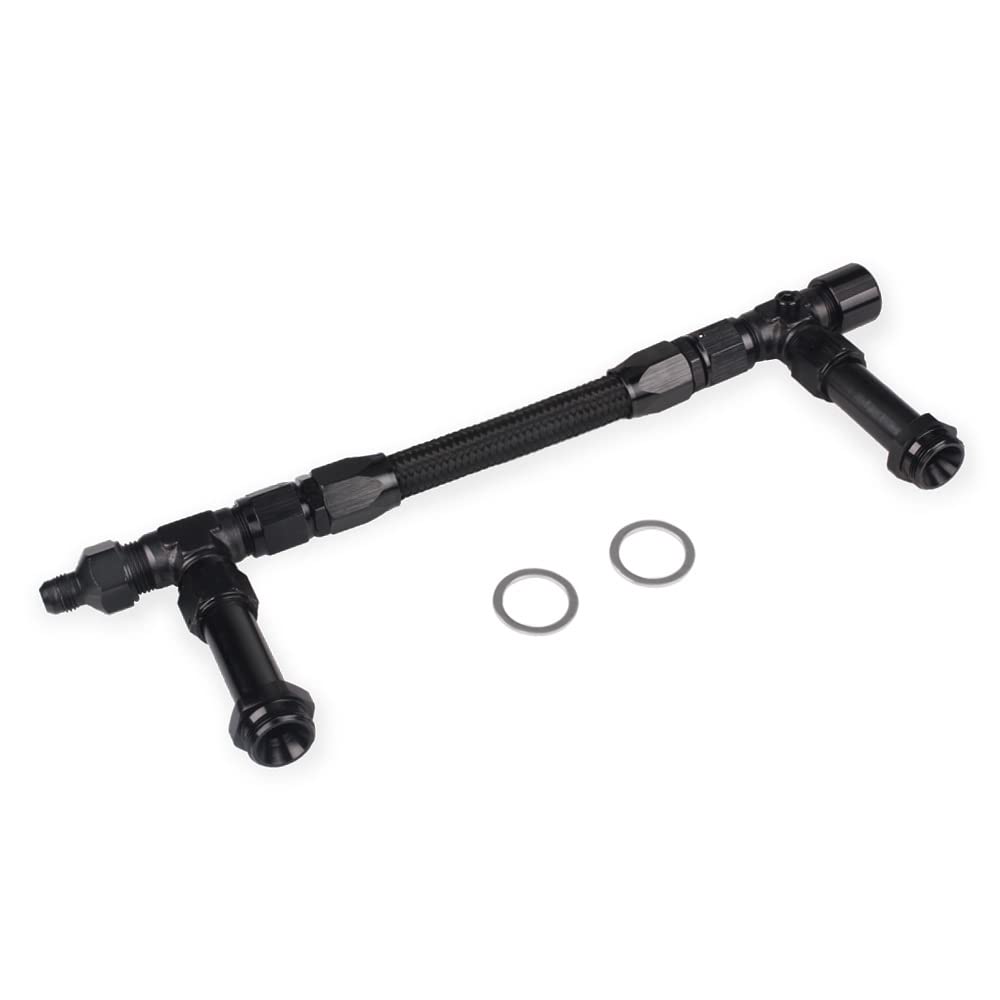 Dual Feed Kraftstoffleitung für Holley 4150, 7/8" 20 geflochten Dual Inlet Kraftstoffleitungs-Kit 8 AN Male Flare Edelstahl Vergaser 6 AN Einlass Dual Feed Kraftstoffleitung für Holley 4150, 7/8" 20 geflochten Dual Inlet Kraftstoffleitungs-Kit 8 AN Male Flare Edelstahl Vergaser 6 AN Einlass von Wokyo