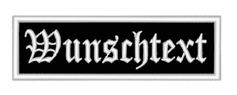 Aufnäher/Patch 8 x 2,5cm Wunschtext Personalisiert von Wolfszeit