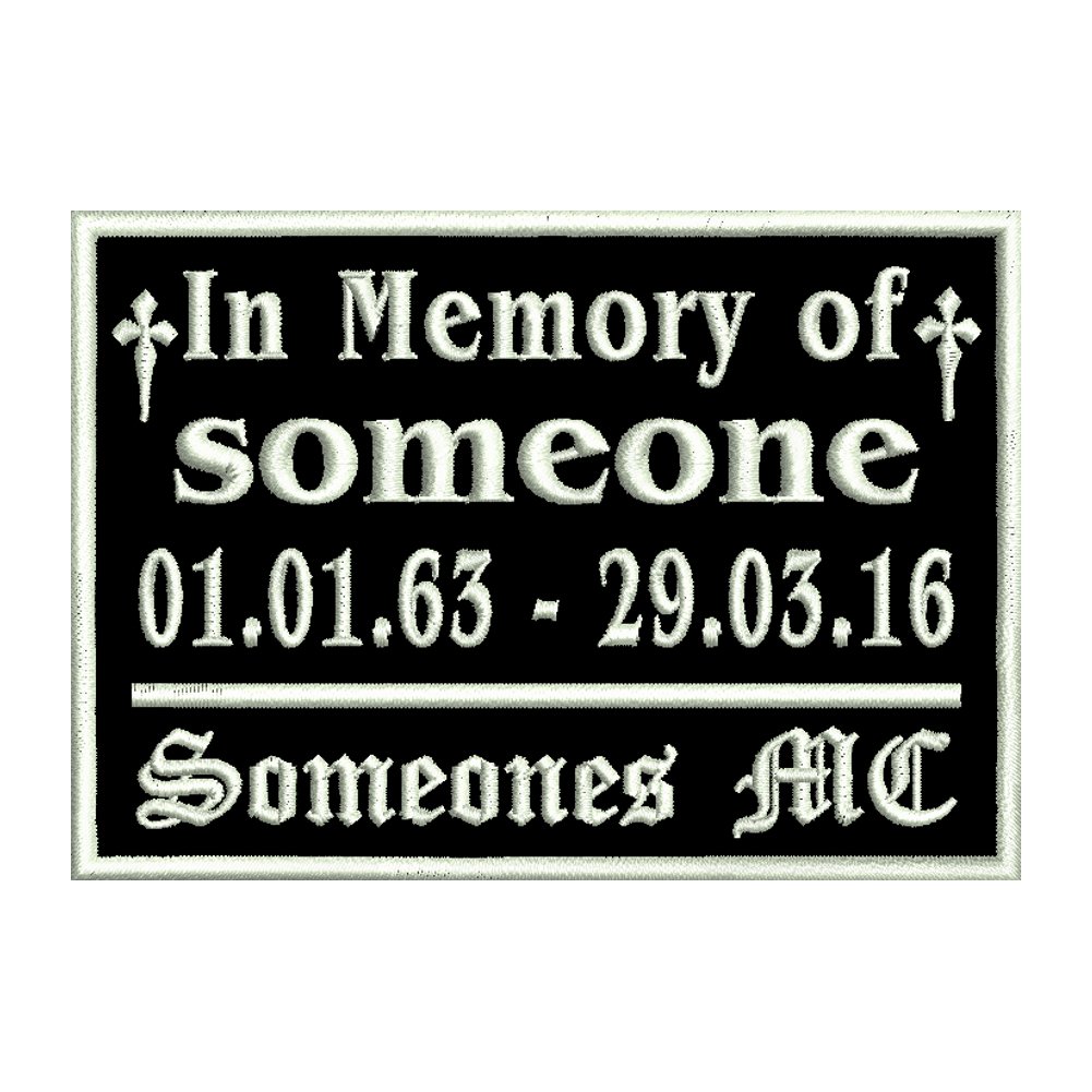 Aufnäher/Patch "in Memory of" 10 x 7cm Aufnäher/Patch "in Memory of" 10 x 7cm von Wolfszeit