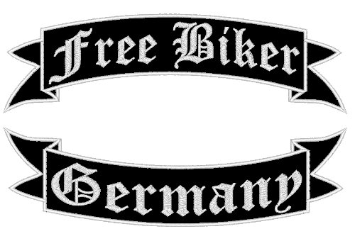 Aufnäher Free Biker Germany oberere Schwinge & untere Schwinge 35cm von Wolfszeit