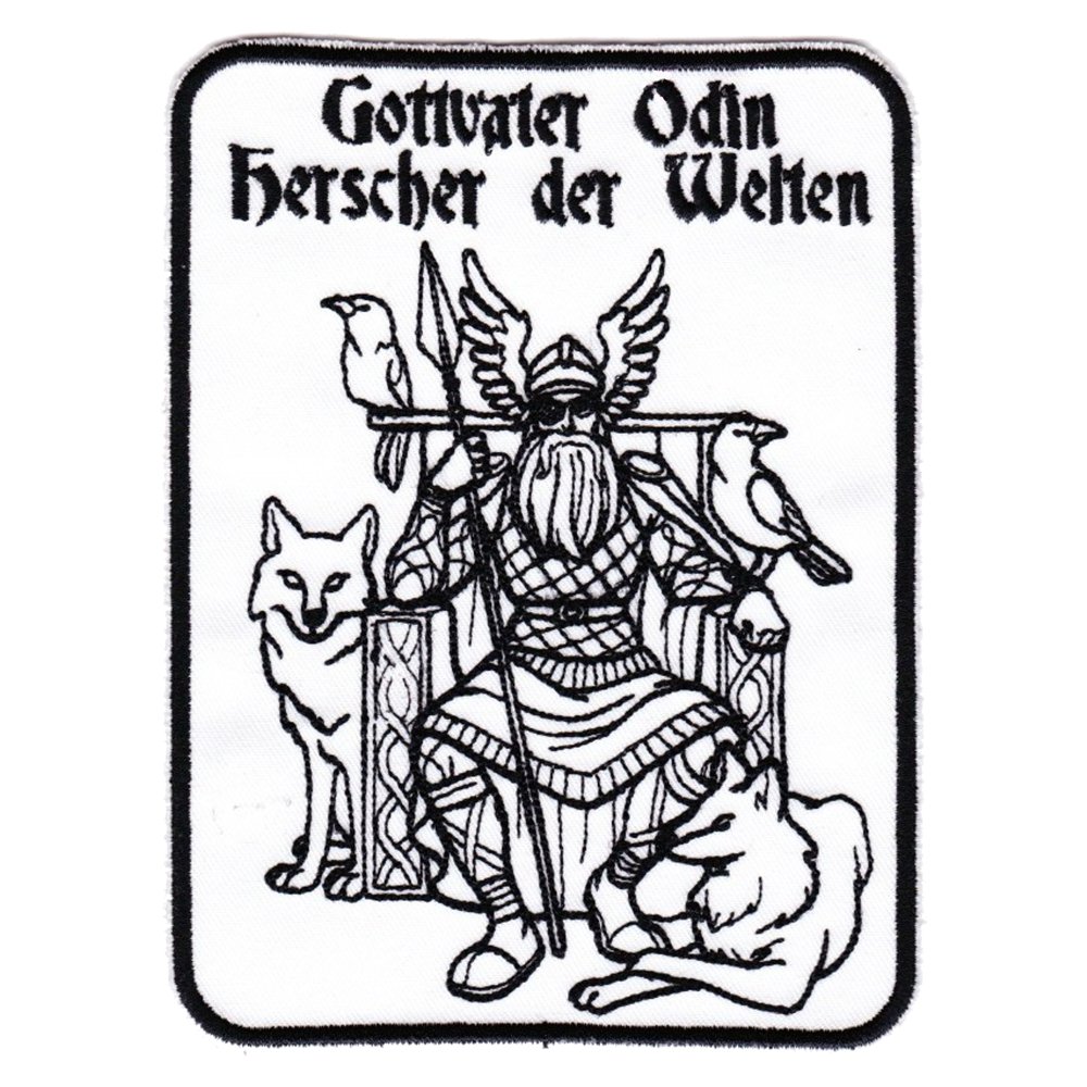 Aufnäher Gottvater Odin Herscher der Welten 13x10cm w/s Aufnäher Gottvater Odin Herscher der Welten 13x10cm w/s von Wolfszeit