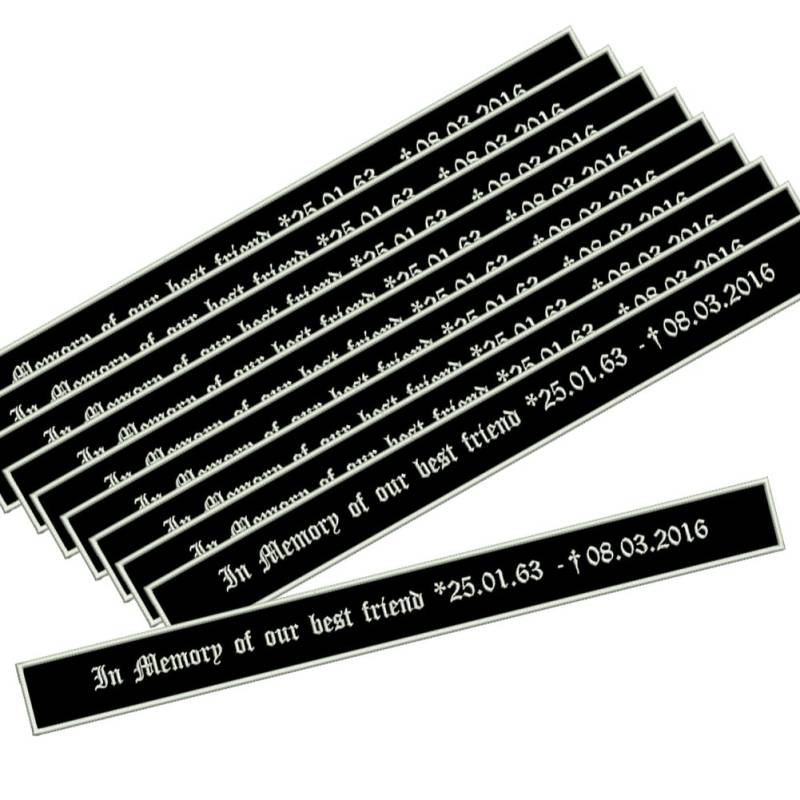 Aufnäher-Set: 10 x Rückendecker in Memory of 45cm (gestickter Rand) von Wolfszeit