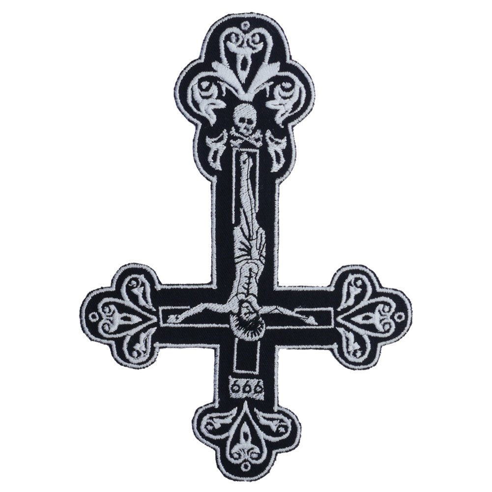 Wolfszeit Aufnäher Teufelskreuz - ca. 16x11,5cm - mit 666 und Totenkopf Wolfszeit Aufnäher Teufelskreuz - ca. 16x11,5cm - mit 666 und Totenkopf von Wolfszeit