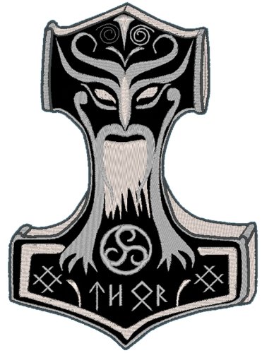 Aufnäher Thors Hammer "Mjölnir" in XXXL von Wolfszeit