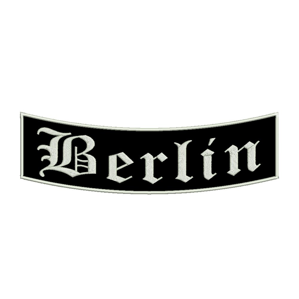 Wolfszeit Aufnäher Berlin - EIN unterer Bogen B1 mit ca.35x11cm - Stadtname - Städtepatch Wolfszeit Aufnäher Berlin - EIN unterer Bogen B1 mit ca.35x11cm - Stadtname - Städtepatch von Wolfszeit