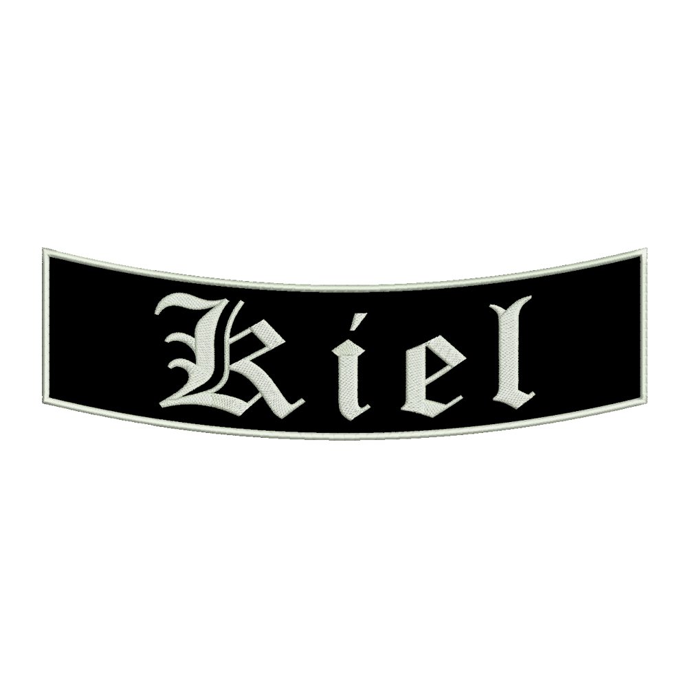 Wolfszeit Aufnäher Kiel - EIN unterer Bogen B1 mit ca.35x11cm - Stadtname - Städtepatch Wolfszeit Aufnäher Kiel - EIN unterer Bogen B1 mit ca.35x11cm - Stadtname - Städtepatch von Wolfszeit