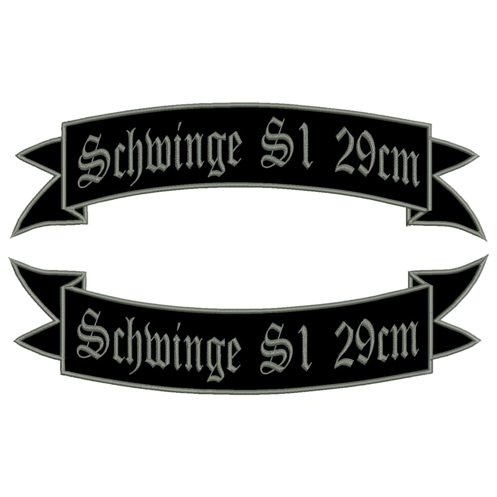 Wolfszeit Aufnäher-Set obere + untere Schwinge S2 - viele Größen und Farben zur Auswahl (29x10,5cm) - personalisiert von Wolfszeit