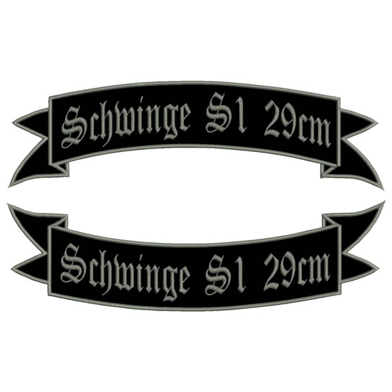Wolfszeit Aufnäher-Set obere + untere Schwinge S2 - viele Größen und Farben zur Auswahl (29x10,5cm) - personalisiert von Wolfszeit