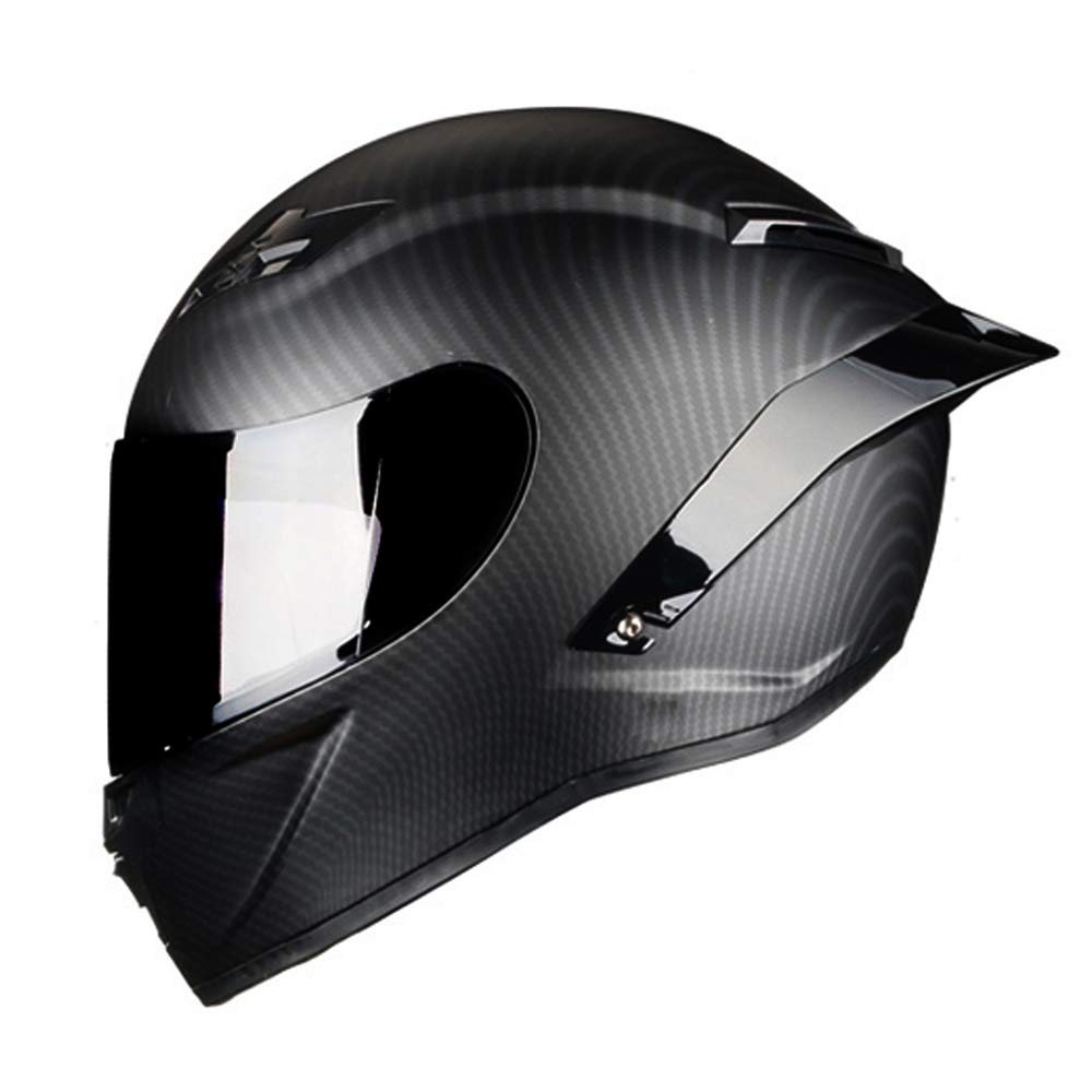 Woljay Integralhelm Helm Motorradhelm Motocross Offroad Moto Street Helme Fahrrad Helme (M, Kohlefaser Matte) von Woljay