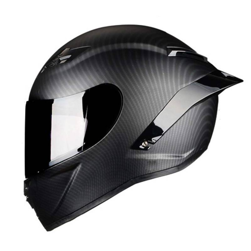 Woljay Integralhelm Helm Motorradhelm Motocross Offroad Moto Street Helme Fahrrad Helme (M, Kohlefaser Matte) von Woljay
