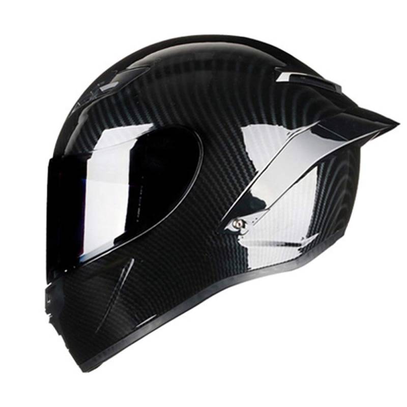 Woljay Integralhelm Helm Motorradhelm Motocross Offroad Moto Street Helme Fahrrad Helme (S, Kohlefaser Glanz) von Woljay