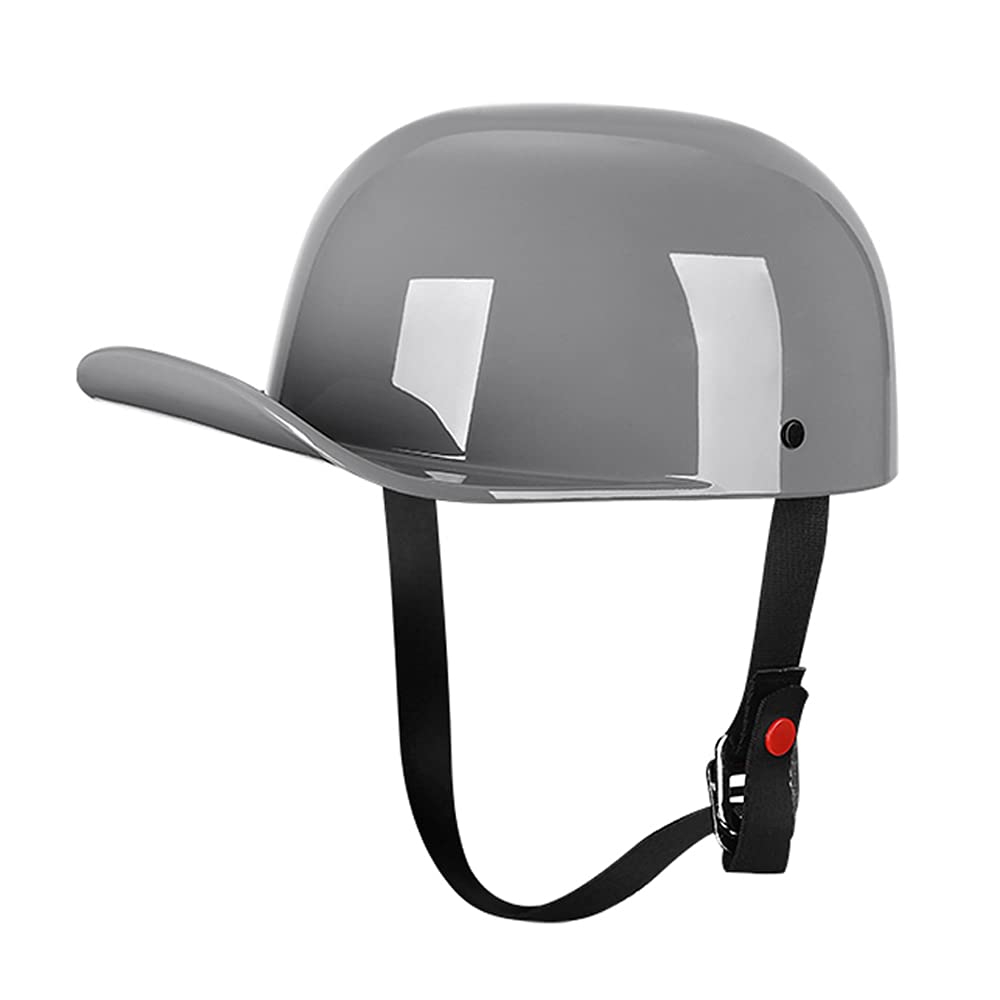 Woljay Woljay Jahrgang Jethelm Motorradhelm Retro Baseball Kappe Halbhelm Männer Frauen für Kreuzer Straße Roller Moped - DOT Certified (Gray,XXL) von Woljay