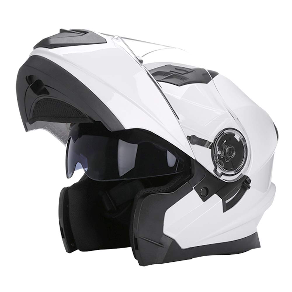 Woljay Klapphelm Integralhelm Rennen Offroad-Helm Motorradhelm (L, Glas Weiß) von Woljay