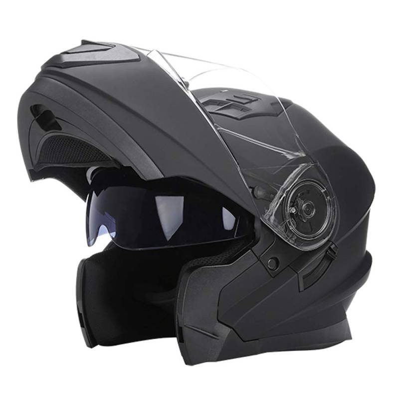 Woljay Klapphelm Integralhelm Rennen Offroad-Helm Motorradhelm (L, Matt Schwarz) von Woljay