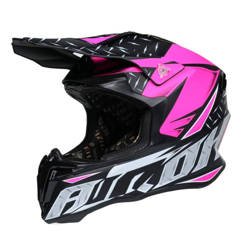Woljay Motorrad Crossbike Motocross Downhill Enduro Helm Integralhelm Motorradhelm ATV mit Brille (A+Rosa, M) von Woljay