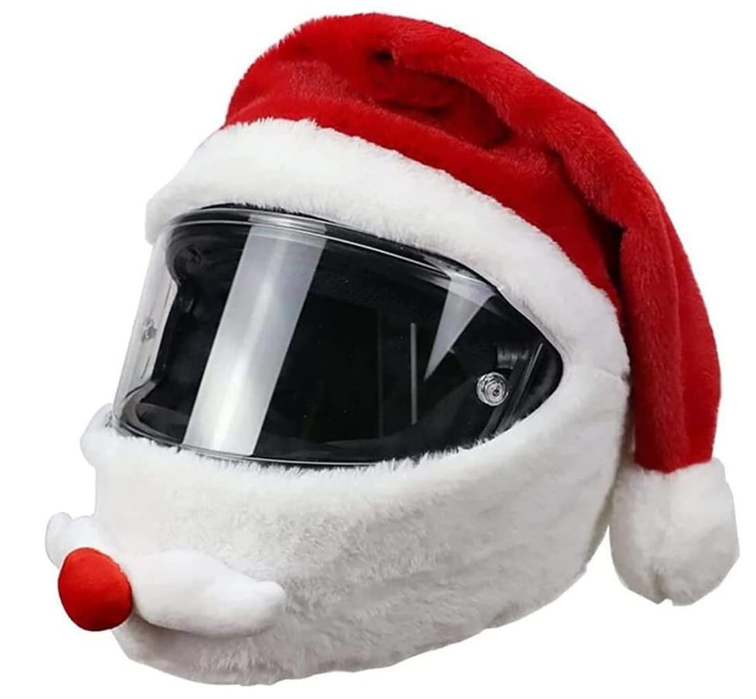 Woljay Motorrad Helmüberzug Abdeckung Weihnachtsmann Weihnachten Motorradhelm Moto Weihnachtsmütze Helm Integralhelm Cover Für Personalisierte Volle Helm Abdeckung Weihnachten (1) von Woljay